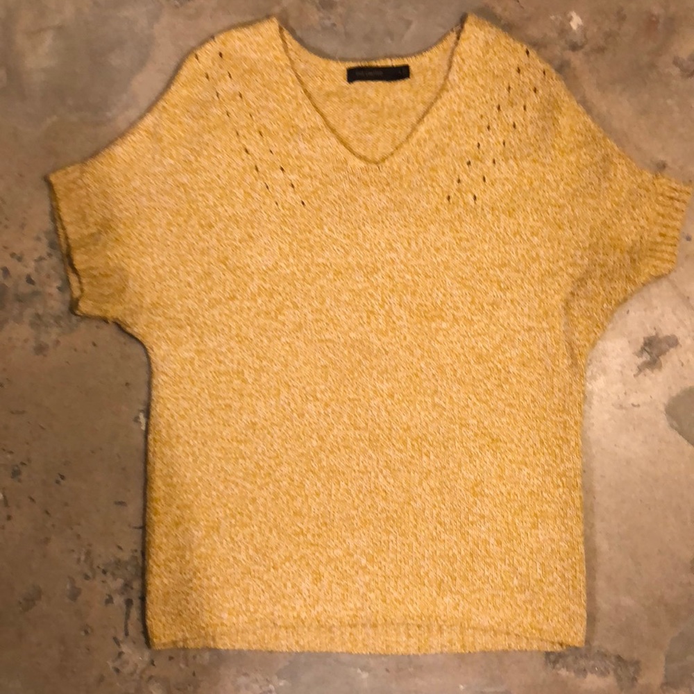 The Limited -yellow, short sleeve sweater